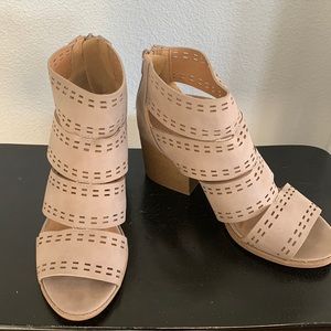 Tan, Open Toed Heels